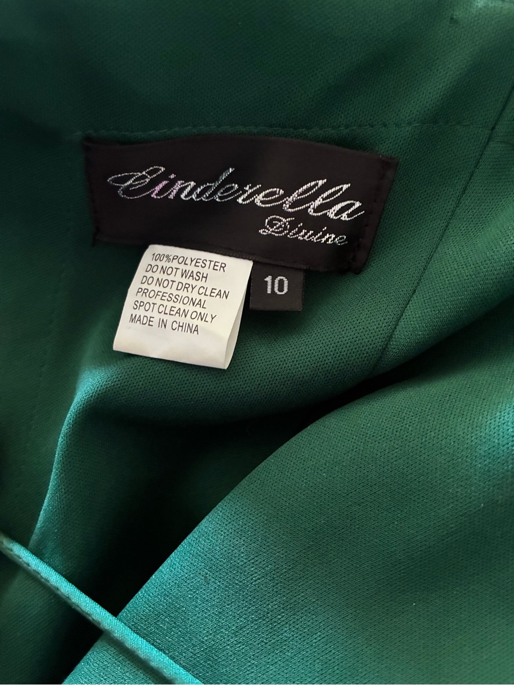 Cinderella Divine Emerald Satin Corset Gown Size 10 - Picture 10 of 11